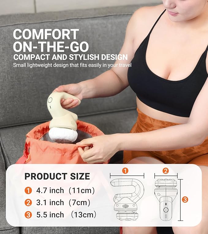 RapidGun Prime Handheld Mini Orbital Therapy Massager - Rotating & Vibrating Deep Tissue Massager, Adjustable Multi-Speed Trigger Point Massage Tool for Body Pain Relief, Portable Muscle Recovery Gift