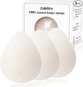 Natural Walnut Konjac Facial Sponges - Waterdrop- for Gentle Face Cleansing and Exfoliation Eco-Friendly - Skincare Face Body Washing Cleaning - with White Pure Konjac,3pc.