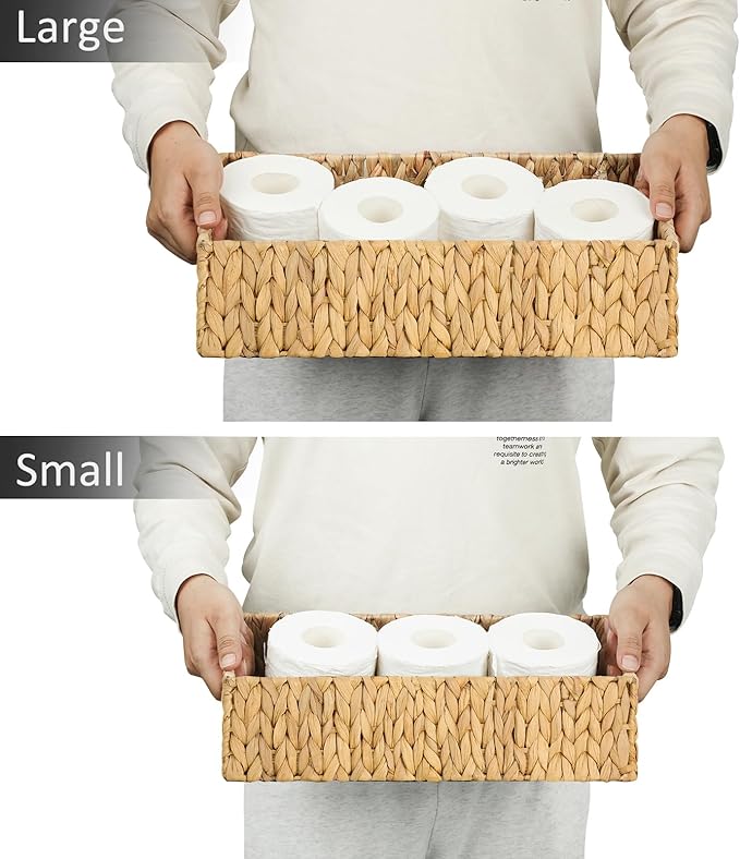 Toilet Paper Holder Bathroom Storage Wicker Basket Farmhouse Decor Small