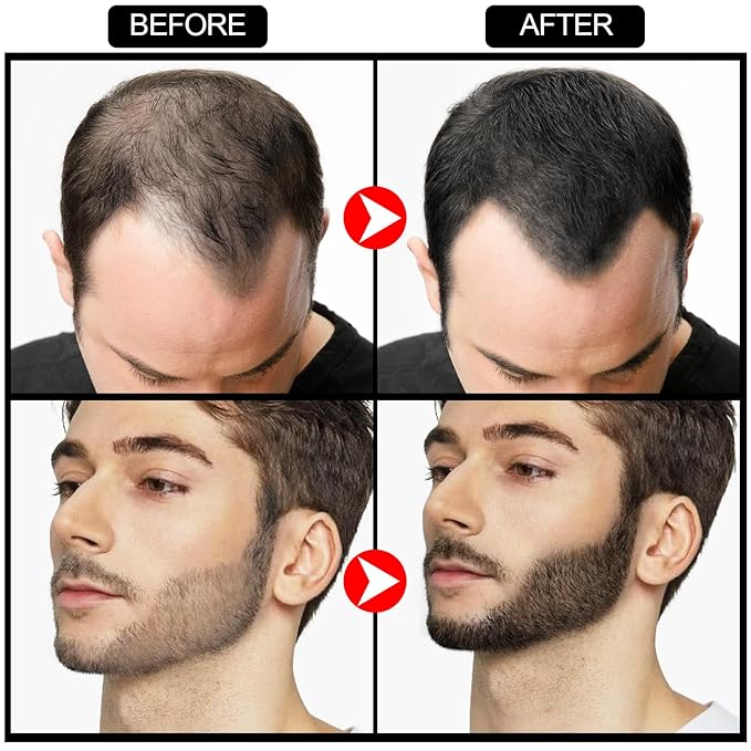 GEUUFEA Beard Pen Filler Styling Kit for Men, 4-tip Beard Filler Pencil (Black), Soft Cotton Tip, Long Lasting Waterproof, Beard Stick Beard Shadow, Beard Shaping Tool for Hairline and Beard Fillers