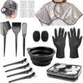 Xarchy 19 Pcs Professional Hair Bleach Kit Hair Coloring Products with Hair Dye Brush, Hair Color Bowl, Hairclips, Applicator, Earmuffs for Hair Highlighting and Hair Coloring at Home