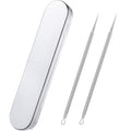 Titanium Lancet Pimple Extractor Tool, Blackhead Milia Remover, 2Pcs with Box