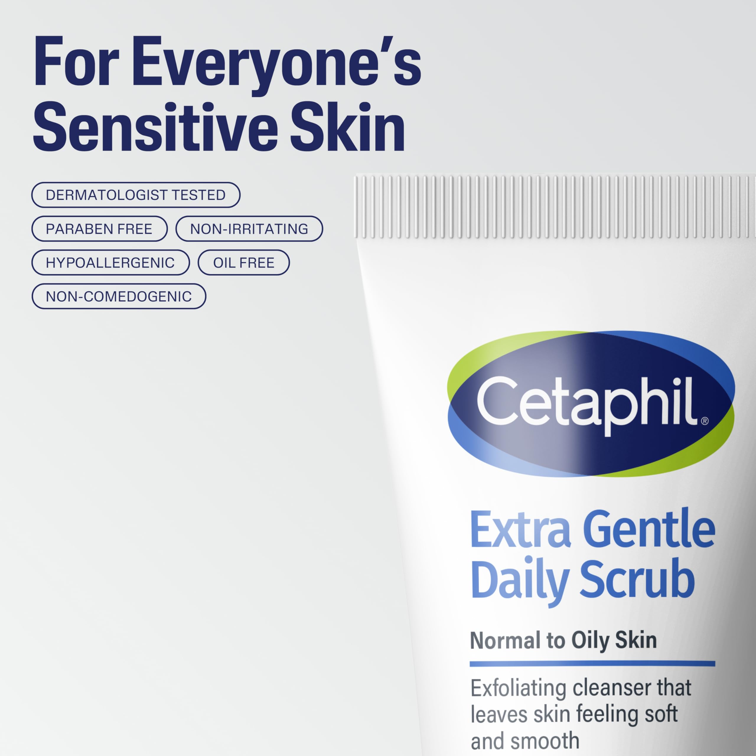 Cetaphil Exfoliating Face Wash, Gentle Daily Scrub, Sensitive Skin, 6 Fl Oz