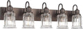5 Light Bathroom Vanity Light - HWH Farmhouse Vanity Lights for Bathroom Wall Light Fixtures Over Mirror Oil-Rubbed Bronze, Bell-Shaped Fluted Clear Glass, 5HZG106B-5W ORB