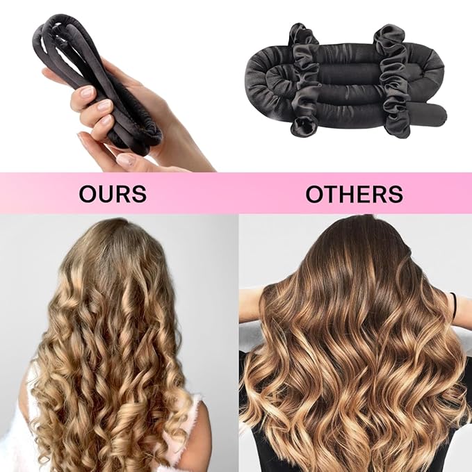 Lanzhire No Heat Curling Headband for Overnight Curls - Small Curling Rod for Long & Short Hair, Tie Dye Orange