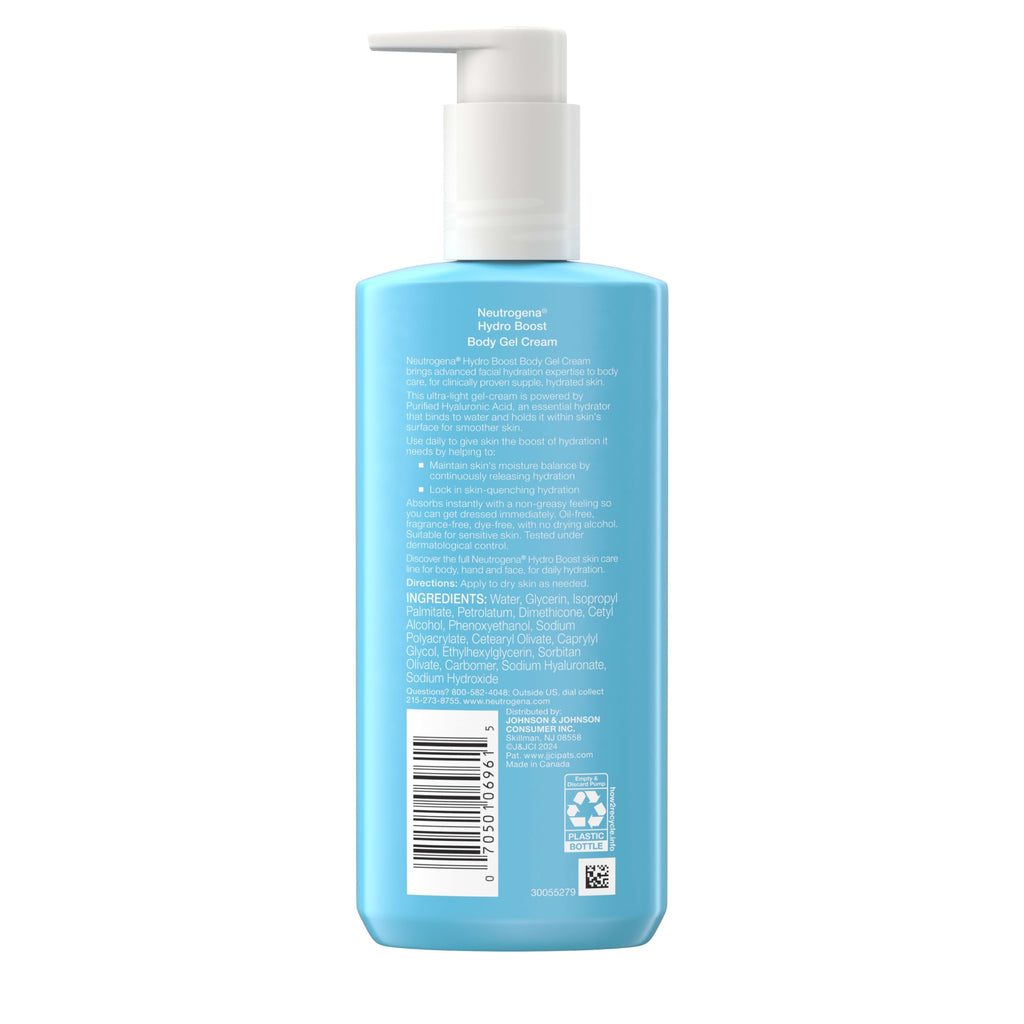 Neutrogena Hydro Boost Body Gel Cream, Fragrance Free, 8.5 oz