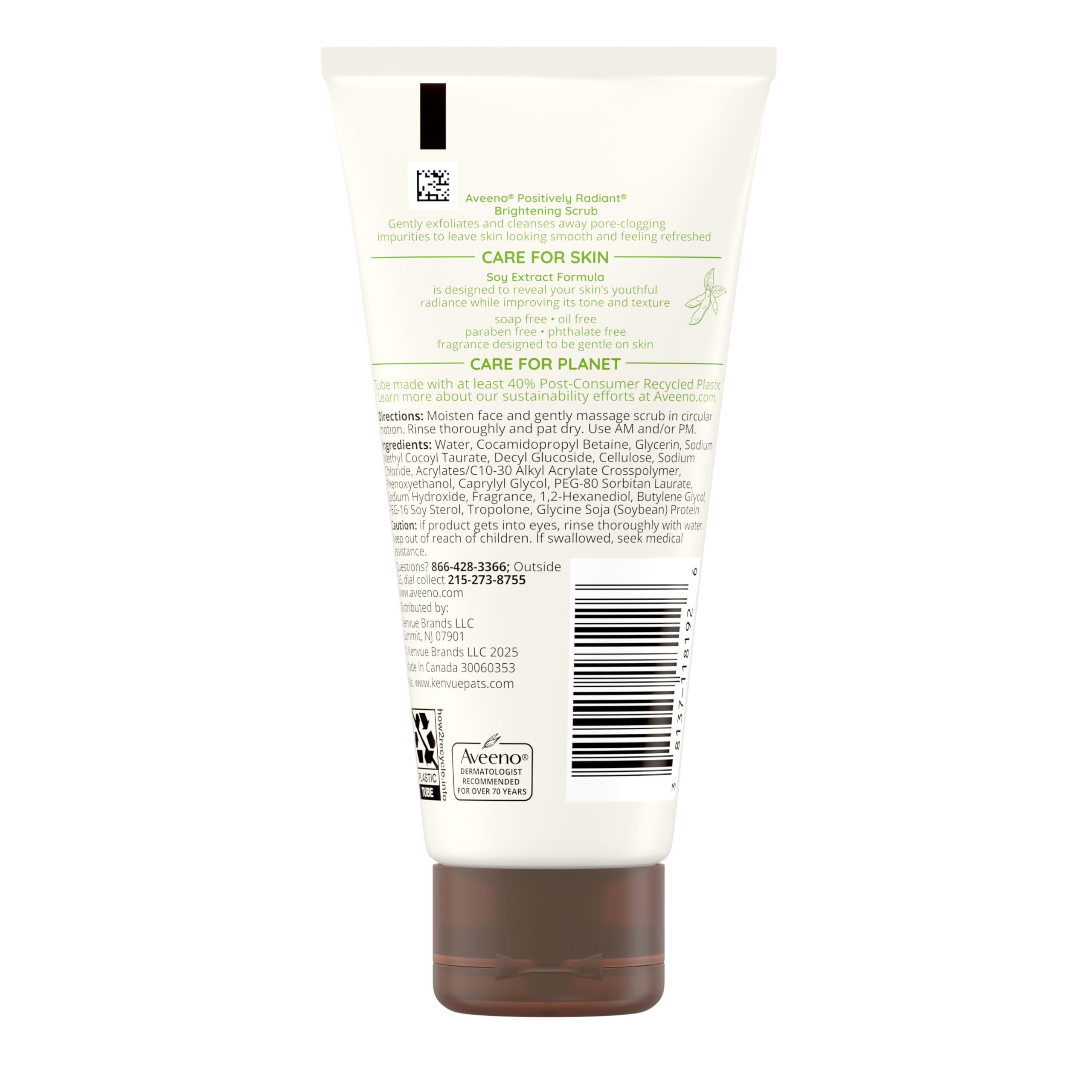 Aveeno Positively Radiant Exfoliating Daily Facial Scrub, 2 oz