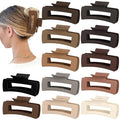 Sisiaipu 4.1 Inch Large Hair Claw Clips 12 Pcs Big Claw for Thick Hair Square Hair Clips Jumbo Jaw Clips Bulk Hair Accessories for women and Girls (Regular)