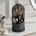 GAXmi Makeup Brush Holder with Lid Rotating Cosmetic Organizer, Black-Grey