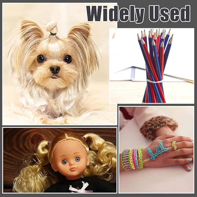 Auroray 2200 Pcs Elastic Hair Ties, 6 Natural Colors Mini Rubber Bands with Hair Tail Tools and Comb, Hair Accessories for Women, Girls, Toddlers, Babies