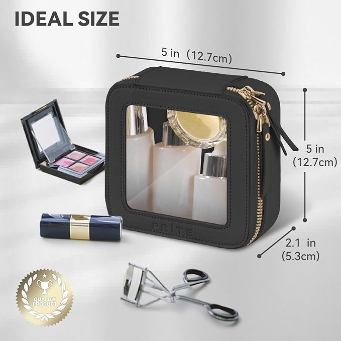 Prite Clear Makeup Bag Small Travel Cosmetic Case Toiletry Bag for Women