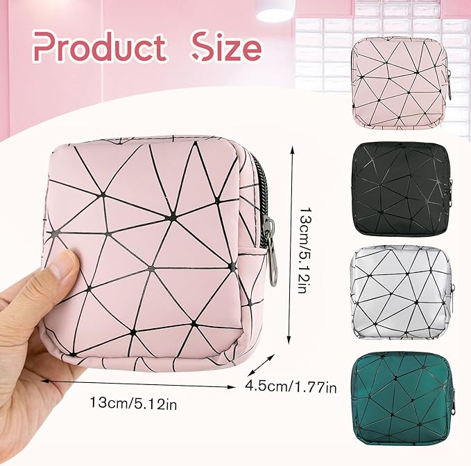 Sanitary Napkin Storage Bags 4 Pcs Menstrual Cup Pouches Nursing Pad Holder Tampon Bags Portable Period Kit Bag Feminine Product Pouch for Girls for Pads and Tampons with Zipper