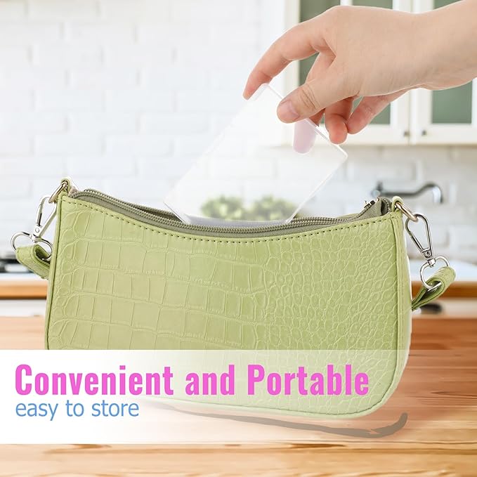 KALIONE 3-Piece Portable Travel Cotton Pad Holder - Bathroom Vanity Countertop Storage Organizer - Cotton Ball & Swab Dispenser - Transparent