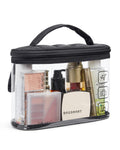 BAGSMART TSA Approved Toiletry Bag, Clear Makeup Cosmetic Bag Organizer, Quart Size Travel Bag for Toiletries, Carry-on Travel Accessories Essentials, 1 Pack-Black