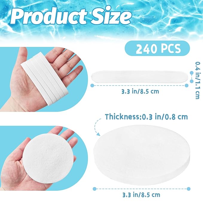 240 Pieces Facial Sponge Compressed,Round Face Cleansing Sponge Pad,Exfoliating Wash Face Sponges Sponge for Makeup Removal,Mask,Spa