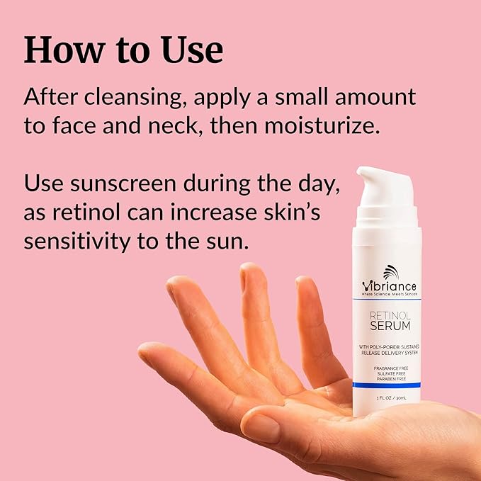 Vibriance Retinol Serum for Face - Reduces Appearance of Deep Wrinkles and Large Pores, Enhances Tone, Improves Complexion - Sensitive, Mature Skin Night Cream - 1 fl oz