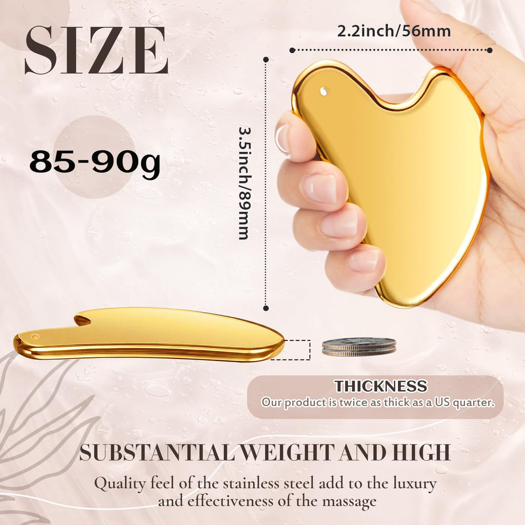 Nuanchu 304 Stainless Steel Gua Sha Facial Tool Gold