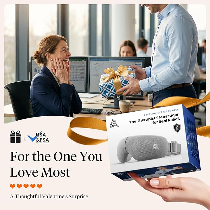BOB AND BRAD EYEFLOW Eye Massager with Heat & Cooling,FSA Eligible & HSA - Semiconductor Cold Compress Eye Mask for Migraines & Dry Eyes, Heated Temple Massager, Fathers Day Dad Gifts for Men