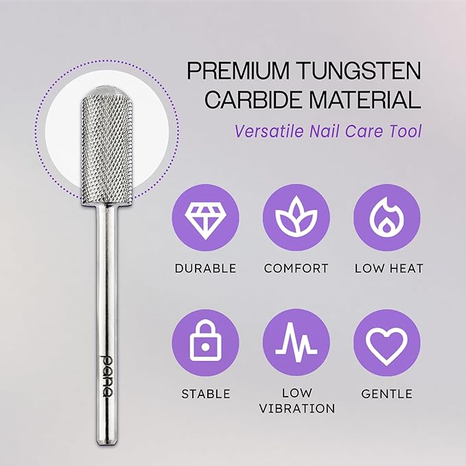 PANA 3/32" Shank Size - Smooth Top Small Barrel Carbide Bit Nail Drill Bit for Electric File Machine Manicure Pedicure Tools (Silver, Extra Fine)