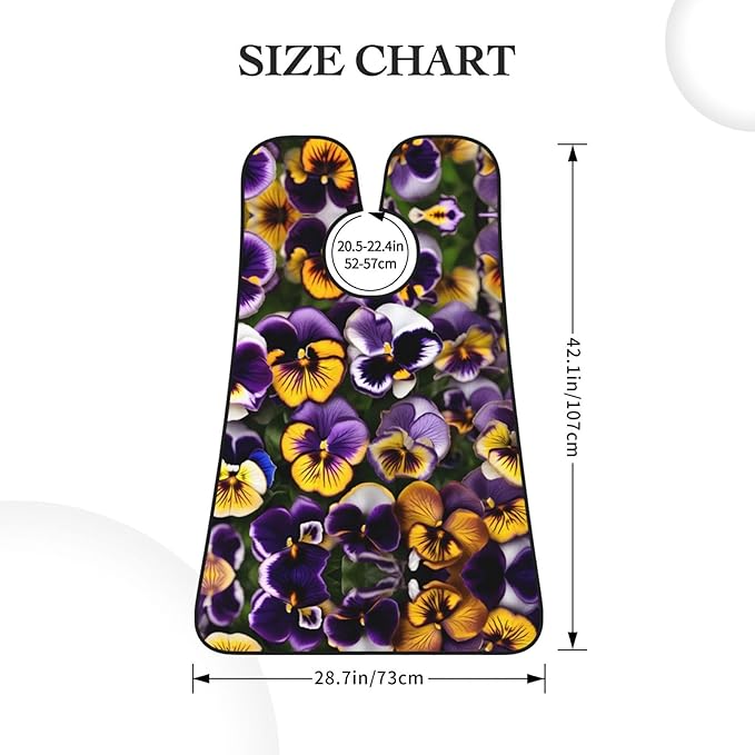 NOUZU Pansy Perfection Print Print Beard Bib Apron For Men, Beard Hair Catcher For Men Shaving Trimming,Beard Cape Cloth