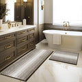 BSICPRO Bathroom Rugs and Mats Sets, 2 Piece Thick Absorbent Chenille Bath Mat Rug Set Non Slip, Soft Shaggy Bath Room Floor Mats for Bathroom, Machine Washable (Latte, 20" x 47" Plus 20" x 32")