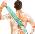 XNXA Back Scrubber for Shower with Handles, 40 Inch Extra Long Double-Sided Exfoliating Bath Strap, Textured Body Washer with Extended Reach for Deep Cleaning (Green)