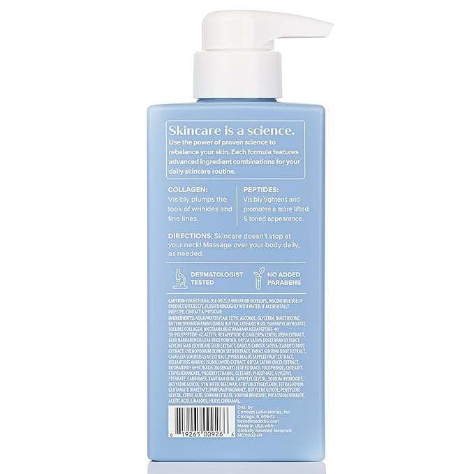 Medix 5.5 Exfoliating AHA Glycolic Acid Face & Body Wash Cleanser + Collagen Moisturizing Body Cream Lotion Skin Care 2-Piece Set, Alpha Hydroxy & Lactic Foaming Body Wash & Face Wash