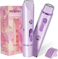 Bikini Trimmer for Women 2in1 High Power Epilators Hair Removal Waterproof Electric Razors Women's Electric Razor Pubic Hair Trimmer Shaver for Women for Ladies Pubic，Face， Underarms，Legs(Purple)