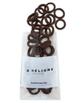 Heliums Extra Small Hair Ties No Damage - Dark Brown - Mini 0.7 Inch Tiny Soft Seamless Hair Bands for Toddlers, Braids, Kids Ponytails- 40 Count