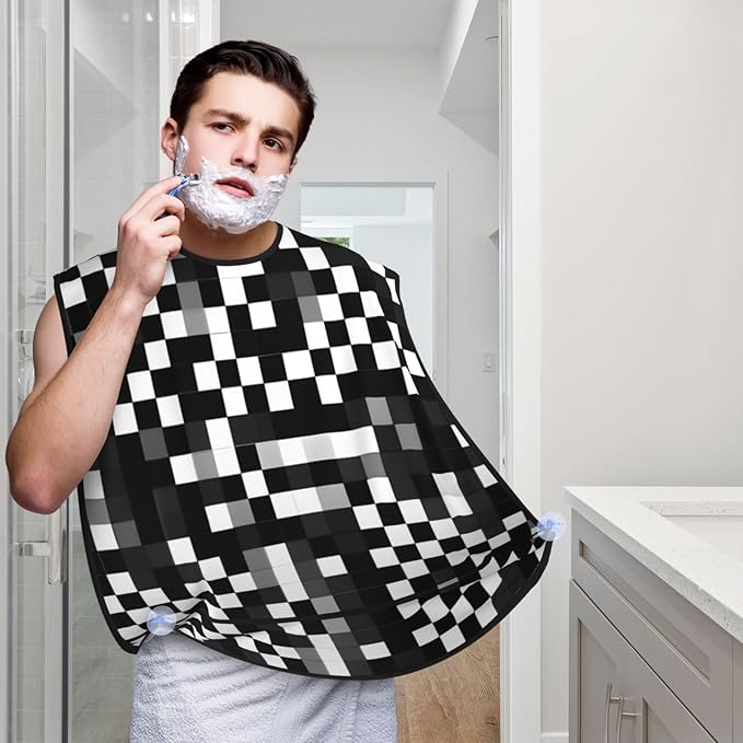 Ice Hockey Print Print Beard Bib Shaving Apron, Beard Hair Trimming Cape Gift For Dad