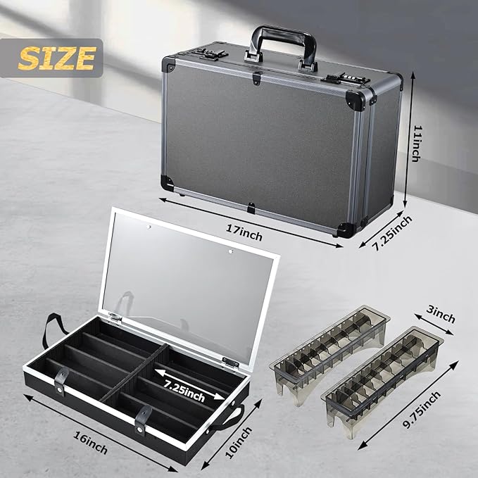 Yueieoun Professional Barber Case - Portable Barber Tool Case Hair Clipper Organizer with Combo Locks, Detachable Trays for Clippers, Shears, Razors, Trimmers - Secure Storage for Barbershop or Travel