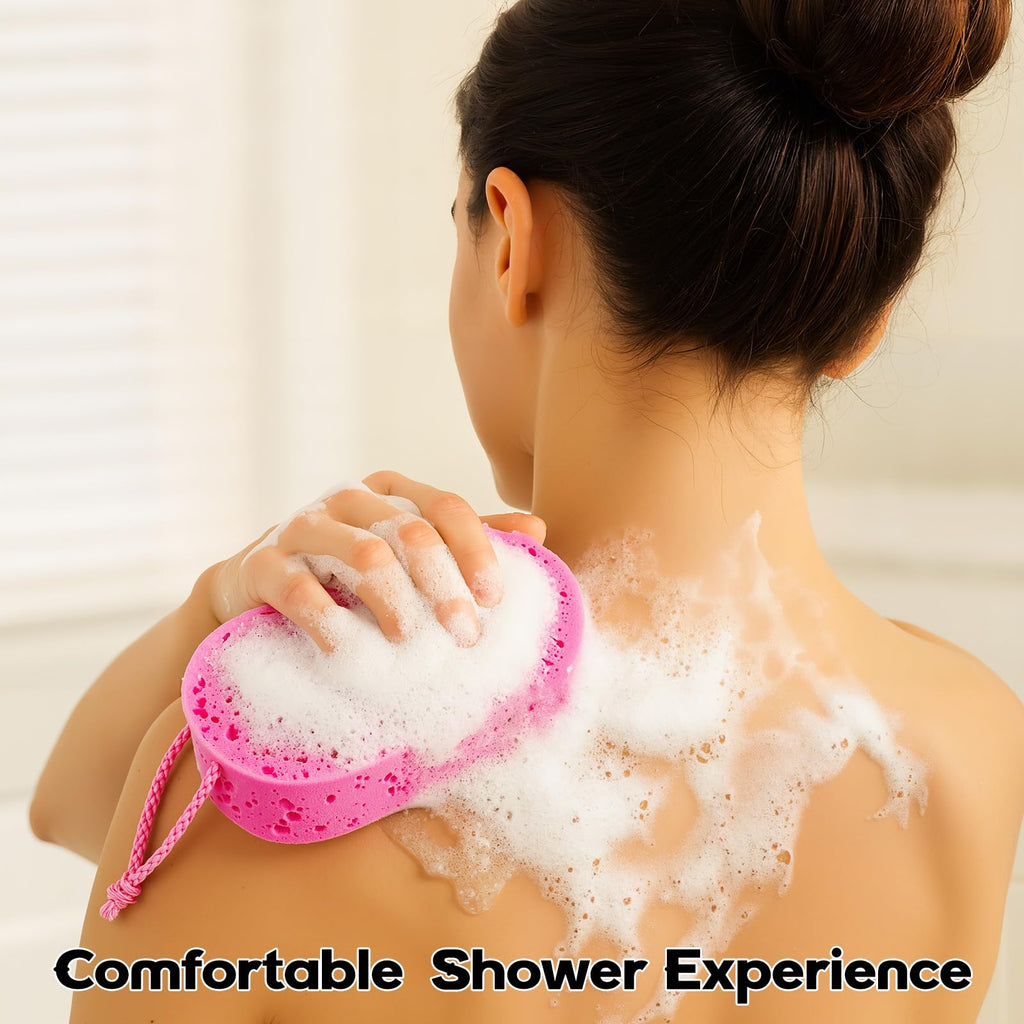 FoldTier 36 Pcs Exfoliating Bath Sponge Body Loofah Sponges for Shower Women Reusable Soft Bathing Pouf Foam Lufa Body Scrubber and Rich Lather, Color Matching (Bright Color)
