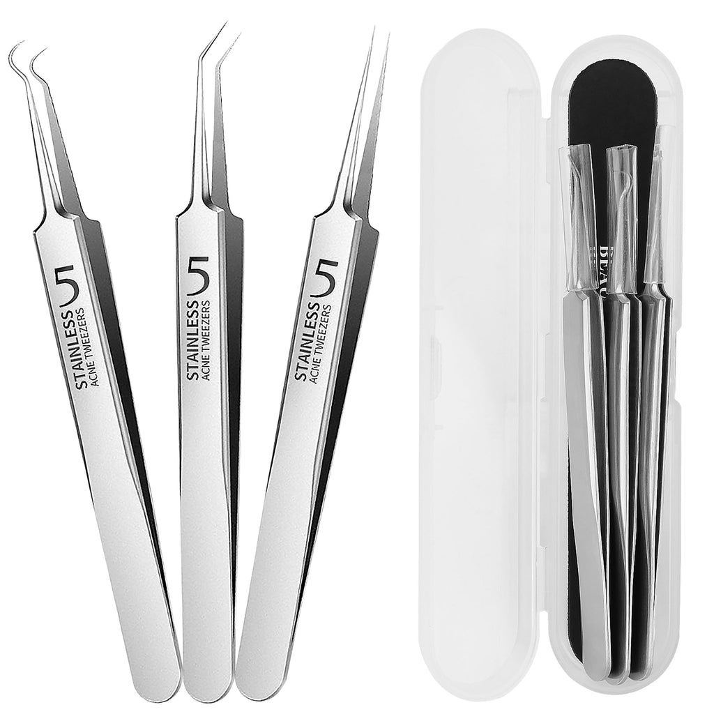 Blackhead Tweezers,High Hard Stainless Steel Blackhead Remover Tweezers