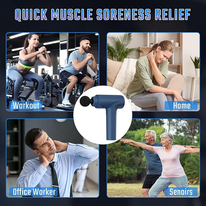 cotsoco Massage Gun Deep Tissue, Fathers Day Dad Gifts, Muscle Massage Gun with 9 Attachment Heads 20 Speeds & Silent Brushless Motor for Pain Relief, Handheld Percussion Back Massager Gun