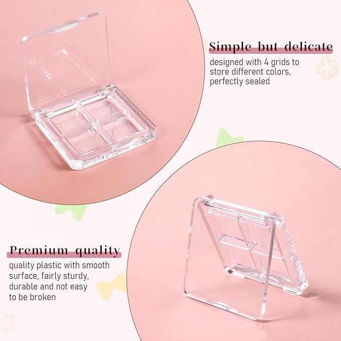 BOHUIZ 2 Pcs Empty Makeup Palette, Empty Lipstick Palette Empty Eyeshadow Palette Portable Lipstick Box Blush Eyeshadow Pan for DIY Makeup Containers