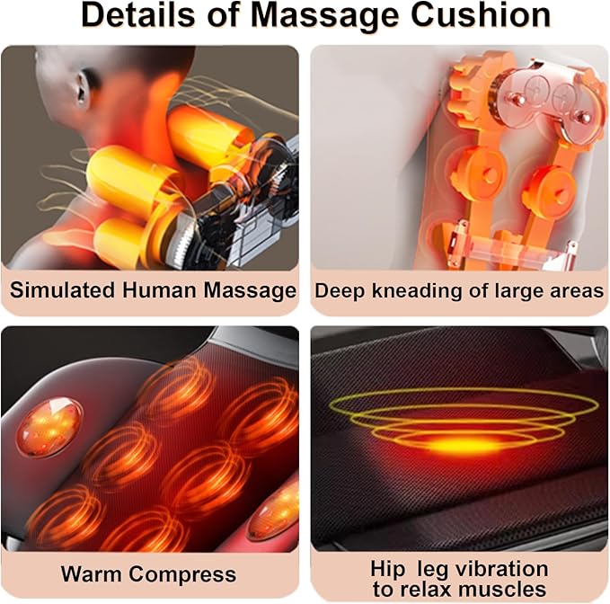 Lvrunben Shiatsu Back Massager with Heat, Electric Massage Cushion for Body