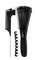 Premium Detangler Hair Brush w/Ergonomic Grip (Black)