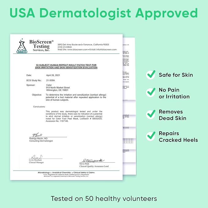 Foot Peel Mask - Foot Mask for Baby Soft Skin - Remove Dead Skin, Dry, Cracked Feet & Callus, Foot Spa, Made with Aloe Vera Extract for Women and Men (2 Pairs, Peppermint)