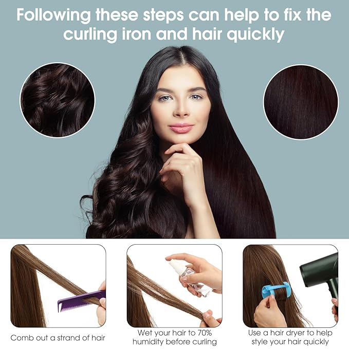 WILLBOND 141 Pieces Hair Rollers Set Include 60 Plastic Hair Rollers(Blue,6 Sizes)