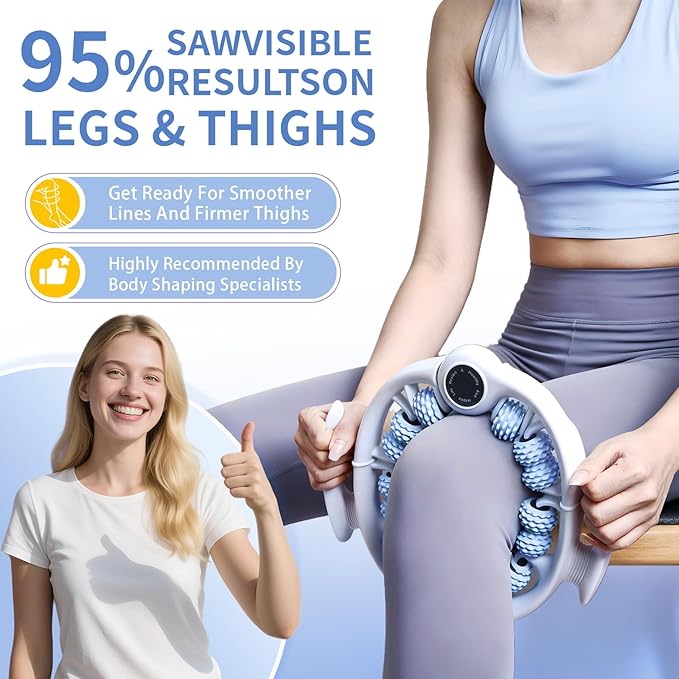 BUXKZVL Cellulite Massage Roller for Legs, Anti Cellulite Massage Tool for Legs, Thighs, Arms with Detachable Handles, Lymphatic Drainage Massager for Deep Tissue Pain Relief