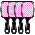 Aussumy 4 Pack Vented Detangling Hair Brush - Detangler Hairbrush with Soft Bristles for Effortless Tangle Free - Ideal for Wet Dry or Curly Damaged Hair for Women Men Kids