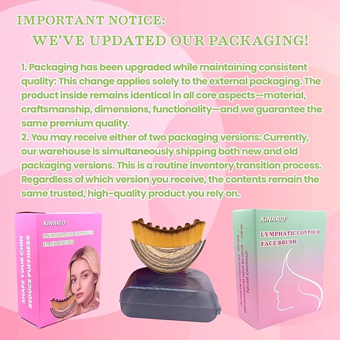 2 Pack Lymphatic Contour Face Brush - Manual Lymphatic Drainage Massager for Sculpting & Lifting, Ergonomic Facial Cleanser for Morning De-puffing & Skincare Absorption, Portable Travel Gift for Women