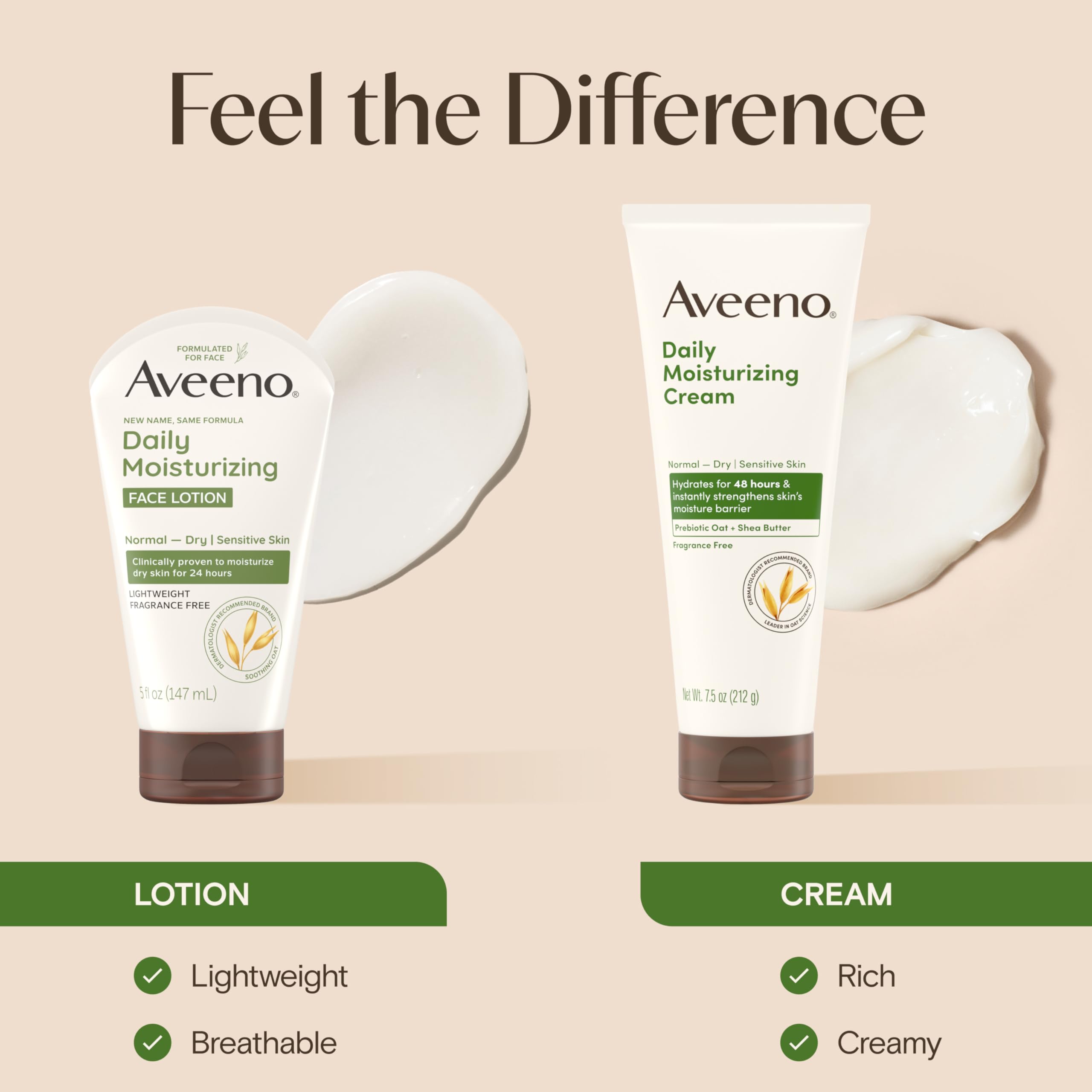 Aveeno Daily Moisturizing Face Lotion, Fragrance-Free, 5 oz