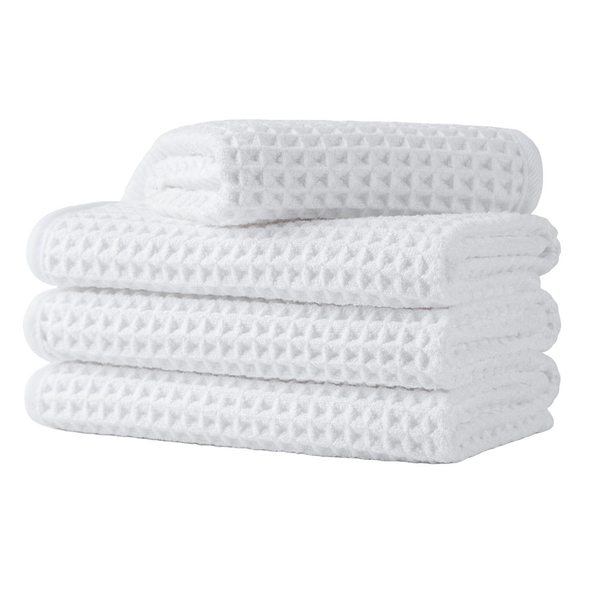 Microfiber Waffle Face Towels, 4 Pieces, Soft, Absorbent, Fast Drying, Lint Free 430 GSM (Turquoise)