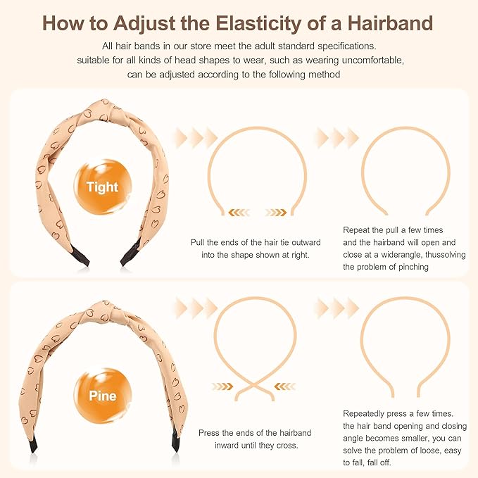 Headbands for Women Girls - 6PCS Stylish Top Knotted Headbands - Knotted Headband for Women - Head Bands Wide Hairband Hair Accessories