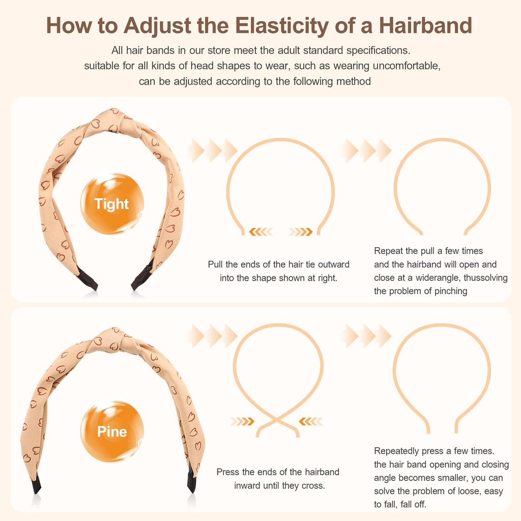 DiyJibb Headbands for Women Girls - 6PCS Stylish Top Knotted Headbands - Knotted Headband for Women - Head Bands Wide Hairband Hair Accessories
