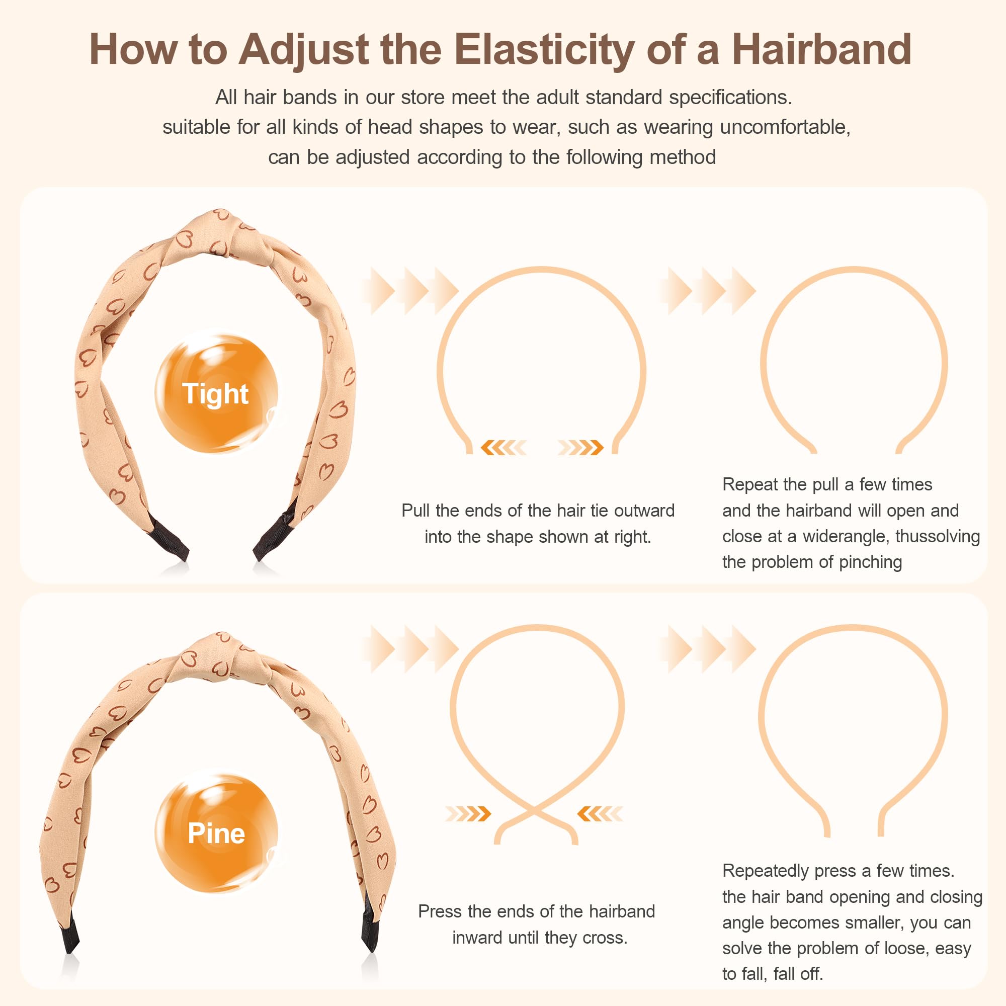 DiyJibb Headbands for Women Girls - 6PCS Stylish Top Knotted Headbands - Knotted Headband for Women - Head Bands Wide Hairband Hair Accessories