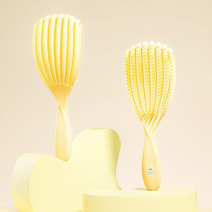 Nature Spell FlexiFlow Detangling Hair Brush, Flexible Strands, Yellow
