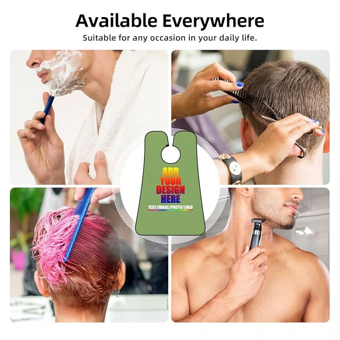 Personalized Custom Beard Bib Apron Design Your Photo Text Logo Beard Hair Catcher Non-Stick Beard Shave Capes for Trimming Shaving Kiwi