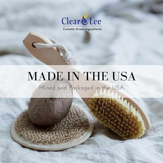 ClearLee Cosmetic Grade Pumice - 100% Pure Natural Grain/Powder - Great For Skin Exfoliation in DIY Soaps, Masks, Scrubs for Face, Body, Foot (8oz, Medium Grain)